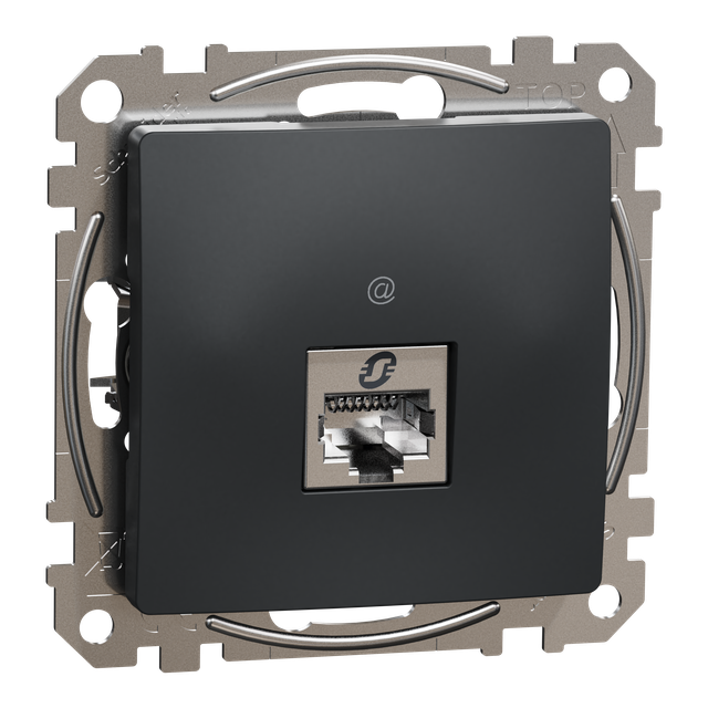 Sedna Design & Elements, gniazdo komputerowe RJ45 kat.6 STP, czarny antracyt