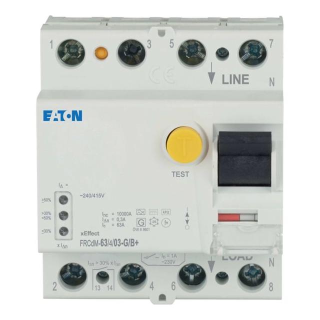 FRCdM-63/4/03-G/B+ Wyłącznik różnicowoprądowy 4P 63A 300mA typ G/B+ 167886 EATON