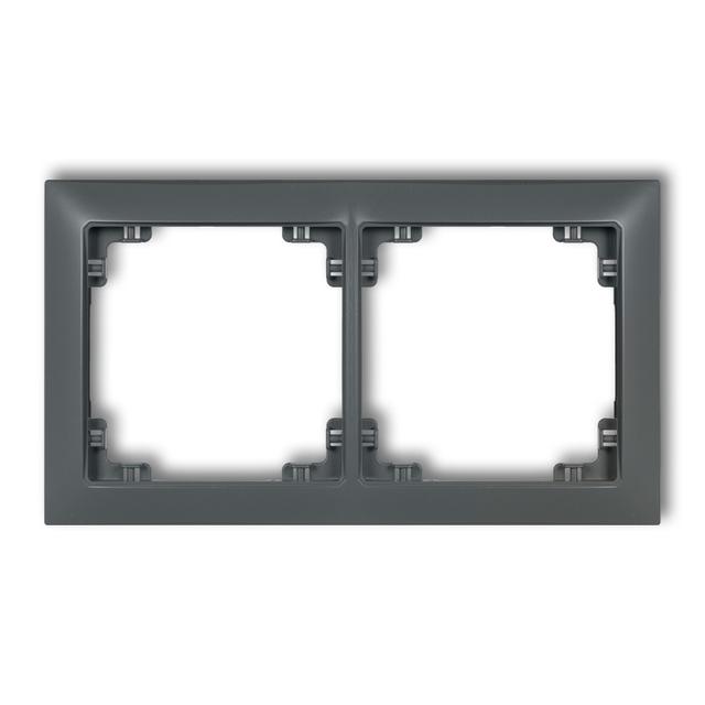 DECO Ramka uniwersalna pojdwójna z tworzywa DECO Soft grafitowy mat