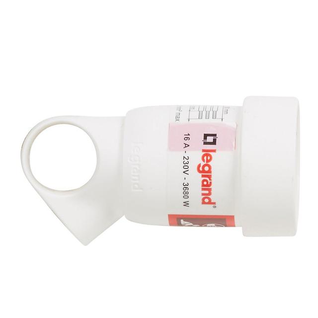 Gniazdo Wtyczkowe Przenośne 2P+Z 16A Plastikowe Białe Z Pierścieniem Helmo 050104 LEGRAND