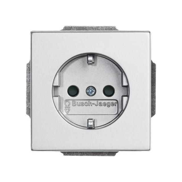 FUTURE Gniazdo SCHUKO z przesłonami Z szybkozłączami Z uziemieniem, 2P+E aluminiowo srebrny 2CKA002013A5375 ABB