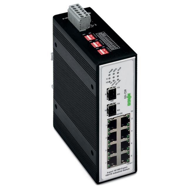 switch przemysłowy 8 portów 100BASETX/2 sloty 100BASEFX WAGO