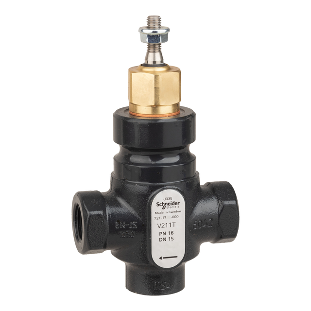 V211T, zawór regulacyjny, 2-drogowy, DN15, kvs 1,6, przyłącze 1/2, gwint wewnętrzny, medium -20…120°