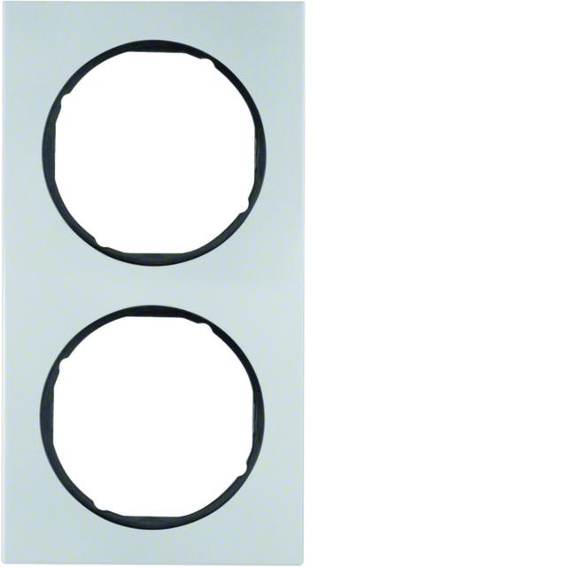 BERKER R.3 Ramka podwójna aluminium/czarny 10122284 HAGER