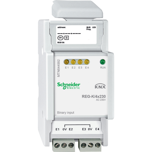 Schneider Electric KNX wejście binarne REG-K 4x 230 V 12 mA AC jasnoszary
