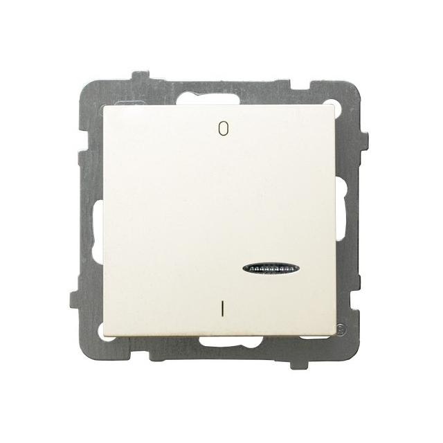 AS Łącznik dwubiegunowy z podświetleniem pomarańczowym - kolor ecru