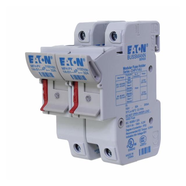 2 Pole 14x51 MFH PV Neon Indicator Podstawa wkł. cyl. 14x51 gPV 2p 32A 1500 Vdc wskaźnik fotow CHPV1