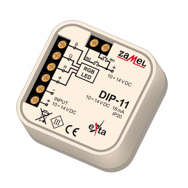 STEROWNIK RGB PRZEWODOWY TYP: DIP-11
