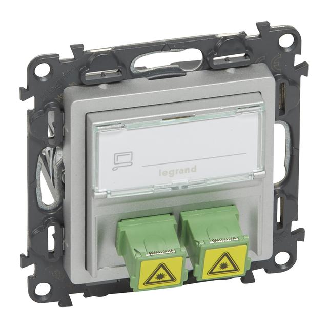 VALENA LIFE GNIAZDO ŚWIATŁOWODOWE 2 x SC / APC ALUMINIUM, Legrand