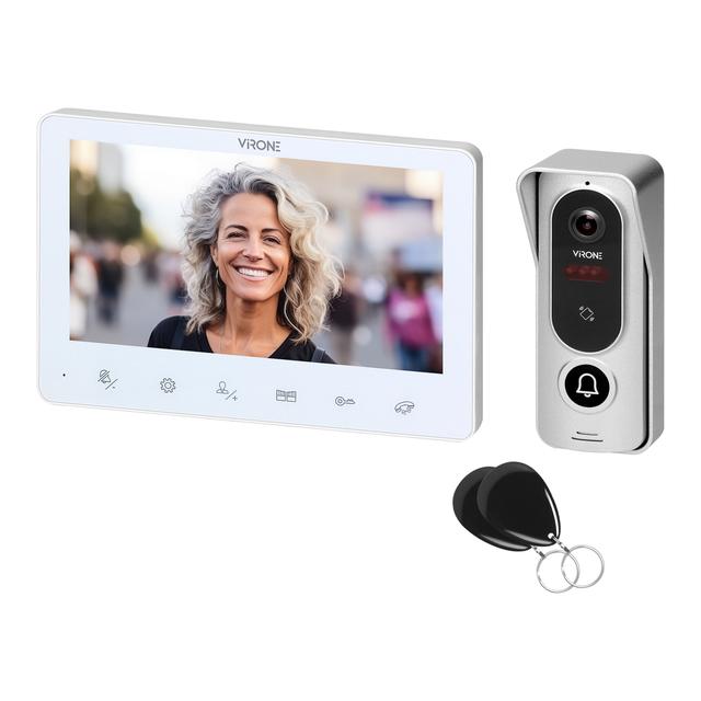 ANGU, zestaw wideodomofonowy 4-żyłowy, bezsłuchawkowy, monitor 7'' LCD, z kamerą 800TVL, z czytnikiem VDP-72/W ORNO