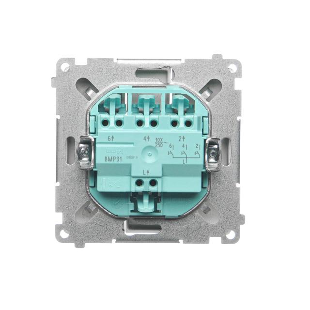 Simon Basic Przycisk potrójny 10A szybkozłączka satynowy
