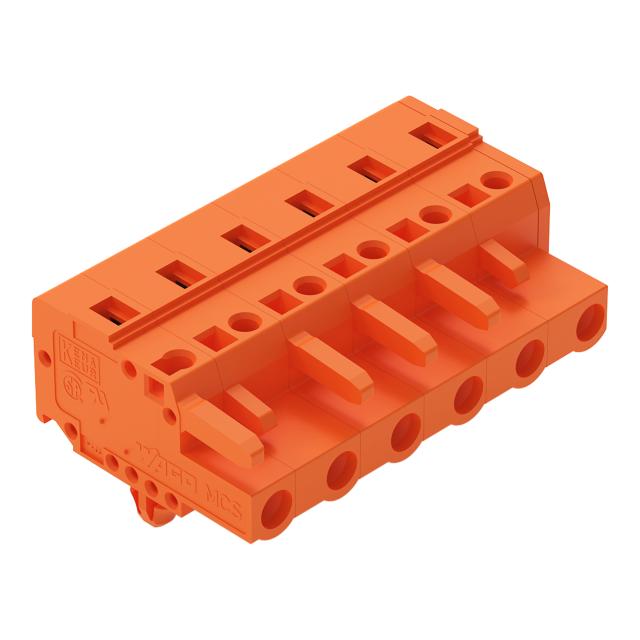 MCS-MIDI Classic gniazdo 6-bieg. pomarańczowe raster 7,62 mm /50szt./ WAGO
