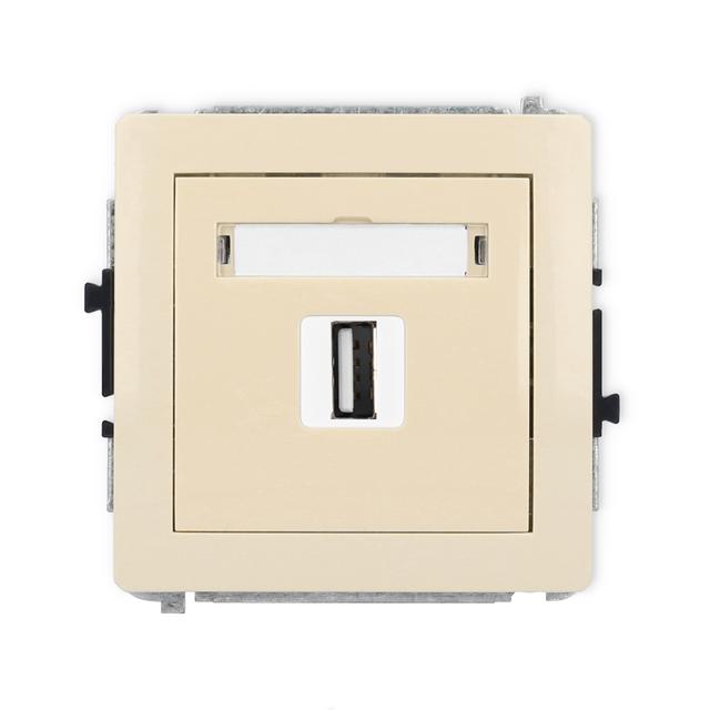 DECO Mechanizm gniazda pojedynczego USB A-A 2.0 beżowy