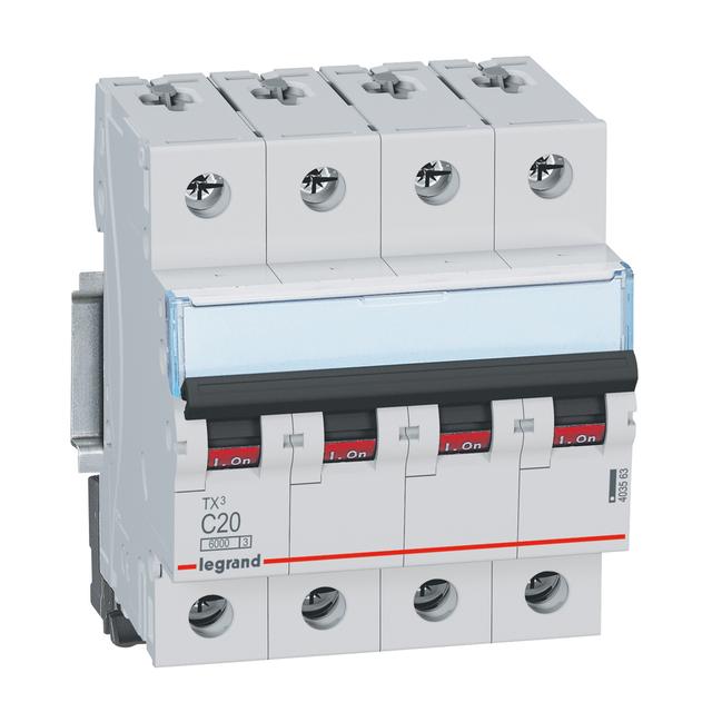 Wyłącznik Nadprądowy 4P C20A 6kA AC S304 TX3 403563 LEGRAND
