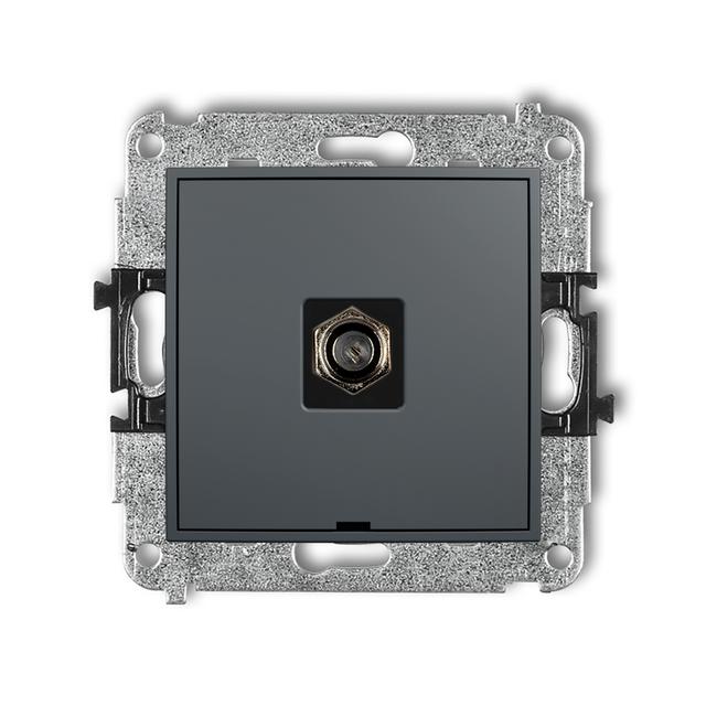 ICON Mechanizm gniazda antenowego pojedynczego typu F (SAT) niklowany, bez pola opisowego grafitowy