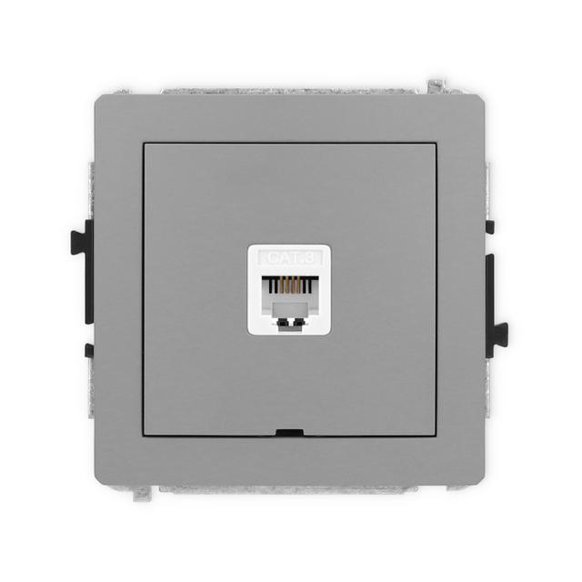 DECO Mechanizm gniazda telefonicznego pojedynczego 1xRJ11, 4-stykowy, beznarzędziowe, bez pola opiso