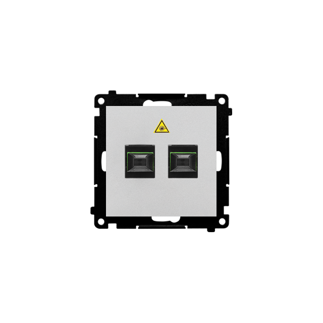 Simon 55 Gniazdo światłowodowe / optyczne podwójne SC/APC Aluminium mat TGS2.01/143 KONTAKT