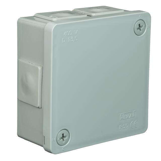 VP-22 Puszka n/t 86x86x40mm IP55 6-wl 2wkr dł.gum. popiel VP 022-03 61.127 OPATÓWEK