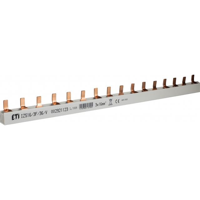 Szyna łączeniowa sztyftowa 3P 100A 16mm2 (36 mod.) IZS16/3F/36/V (1m) 002921123 ETI