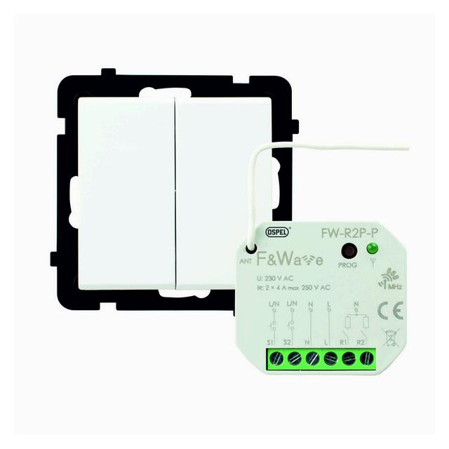 Zestaw łącznika bezprzewodowego do sterowania oświetleniem, do systemu F&F- kolor biały