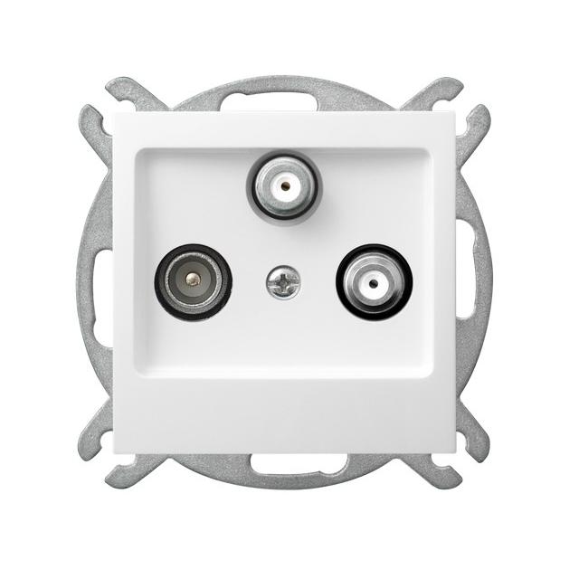 AS ANTYBAKTERYJNY Gniazdo RTV-SAT z dwoma wyjściami SAT produkt zawiera szkło fosforanowo-srebrowe -