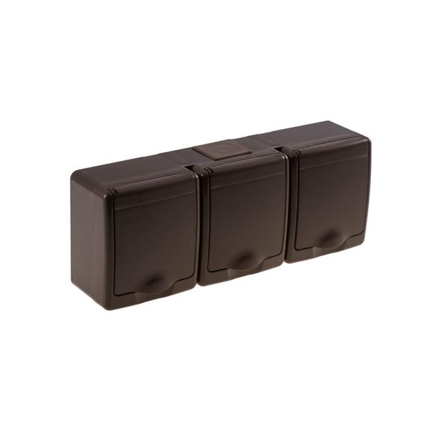 Gniazdo BETA1, potrójne, 3xP+Z, IP44, brązowe, ob. brązowa*