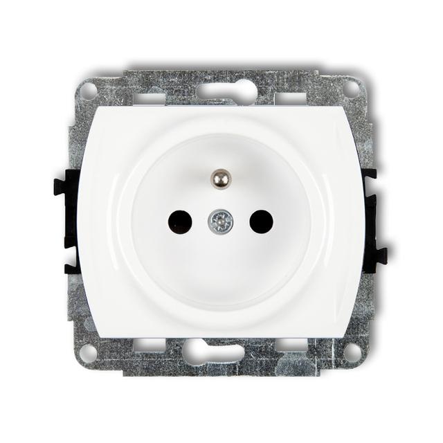 TREND Mechanizm gniazda pojedynczego z uziemieniem 2P+Z (przesłony torów prądowych) biały