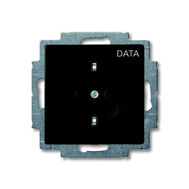 BASIC55 Gniazdo SCHUKO Z nadrukiem „DATA” Z szybkozłączami Z uziemieniem , 2P+E czarny-chateau