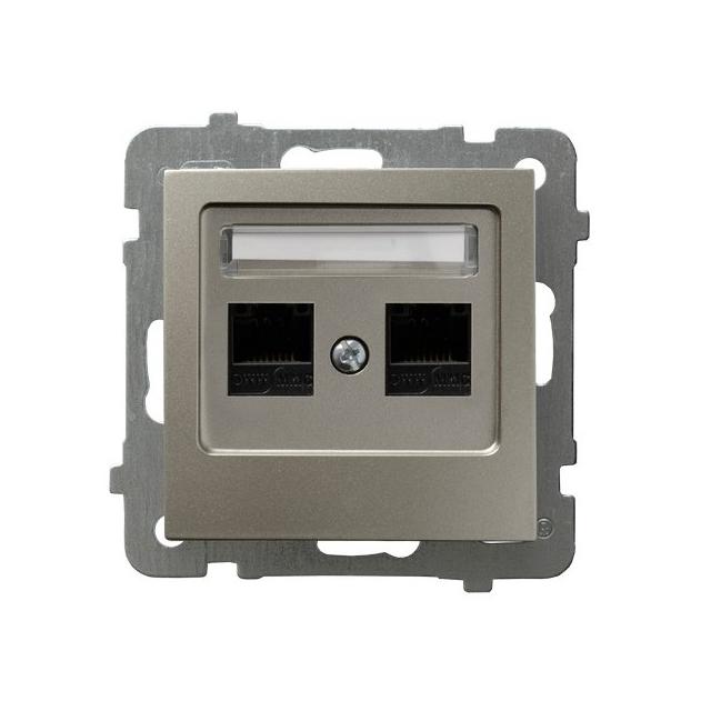 AS Gniazdo komputerowe podwójne, kat. 5e MMC - kolor satyna light