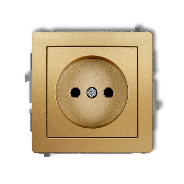 DECO Mechanizm gniazda pojedynczego bez uziemienia 2P (przesłony torów prądowych) złoty