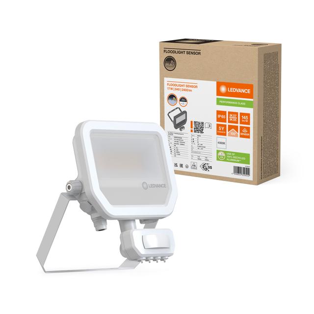 Naświetlacz LED z czujnikiem ruchu FLOODLIGHT sensor PFM G4 11W17W IP65 4000K 145lm/W biały LEVANCE