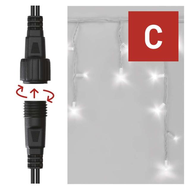 Oświetlenie łączone Profi sople 50 LED 3m zimna biel biały błyszcz. przewód IP44 timer D2CC04 EMOS