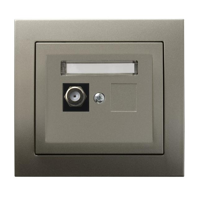KIER Gniazdo antenowe typu F pojedyncze kolor satyna light GPA-1WF/45 OSPEL