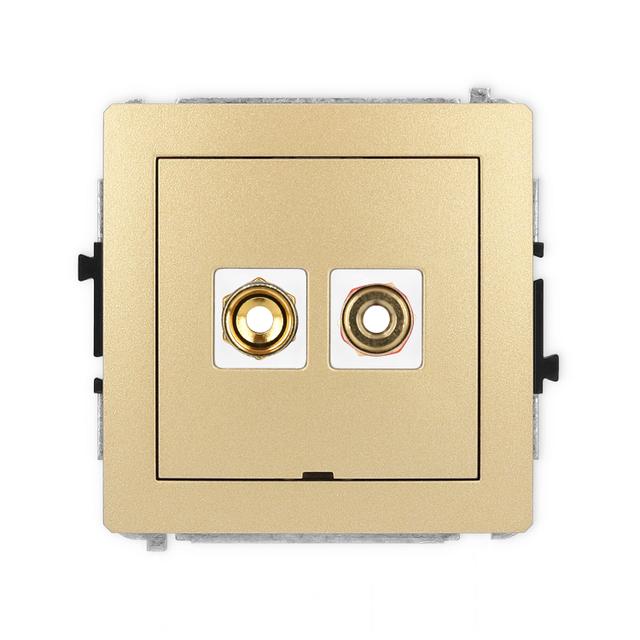 DECO Mechanizm gniazda głośnikowego pojedynczego, bez pola opisowego (typu banan - czerwony i czarny