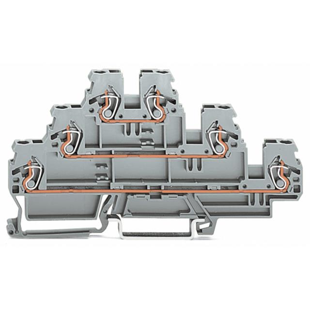 Złączka szynowa 3‑pietrowa L / L / L 2,5mm2 szara 870‑551 WAGO