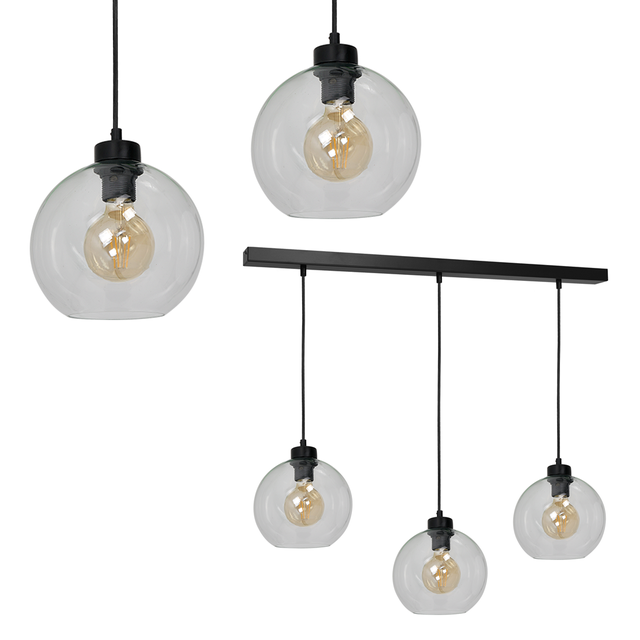 Milagro lampa wisząca Sofia Clear 3xE27 czarna MLP6579