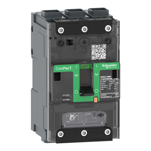 Wyłącznik, ComPacT NSXm, TM160D, 3P, 25kA, EverLink