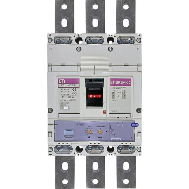 Wyłącznik mocy 50kA wyzw. elektroniczny EB2 1000/3LE 1000A 3P 004672210 ETI
