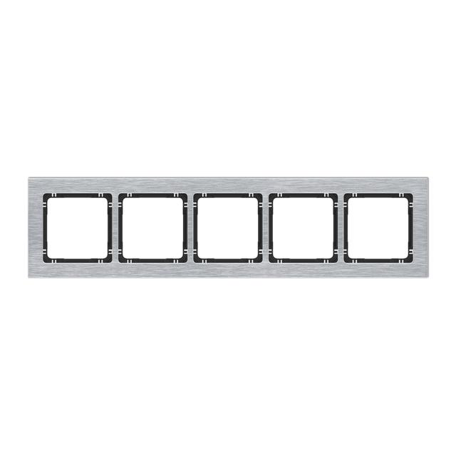 "DECO Ramka pięciokrotna - aluminium szczotkowane (ramka: srebrna