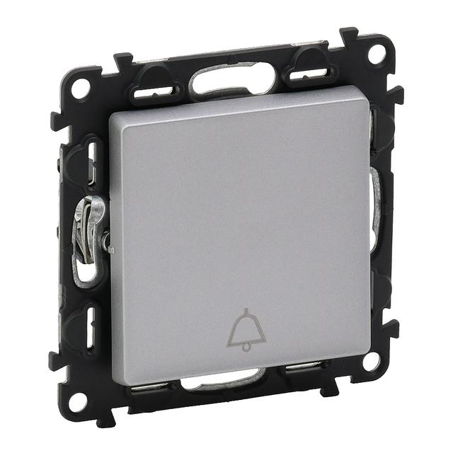 Valena Life Przycisk Przełączy No/Nc Z Symbolem Dzwonka Aluminium|N|6A 250 V 752315 LEGRAND