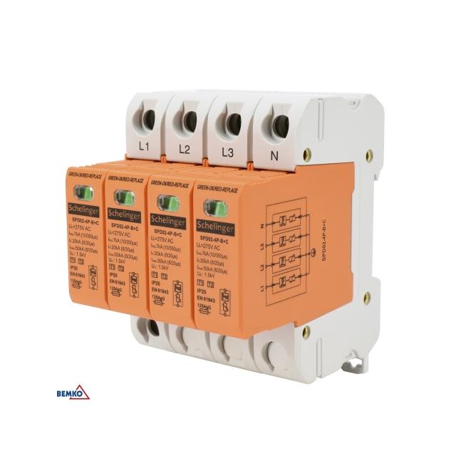 OGRANICZNIK PRZEPIĘĆ 4P 7kA(10/350) KLASA T1+T2 (B+C) SCHELINGER