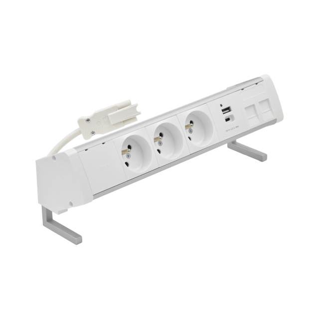 Simon 480 TS48-410E30BK0-30 Biurkowy zestaw gniazd 3 gn. typ E + ładow. USB A+C i płytka dla 2 złącz 48410E30BK00000-30 KONTAKT