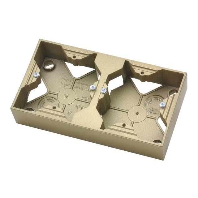 IMPRESJA Puszka instalacyjna podwójna - kolor złoty metalik