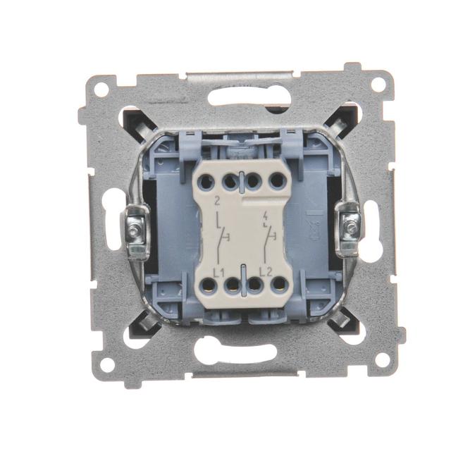 Simon 54 Przycisk podwójny zwierny bez piktogramu 10A szybkozłączka brąz mat