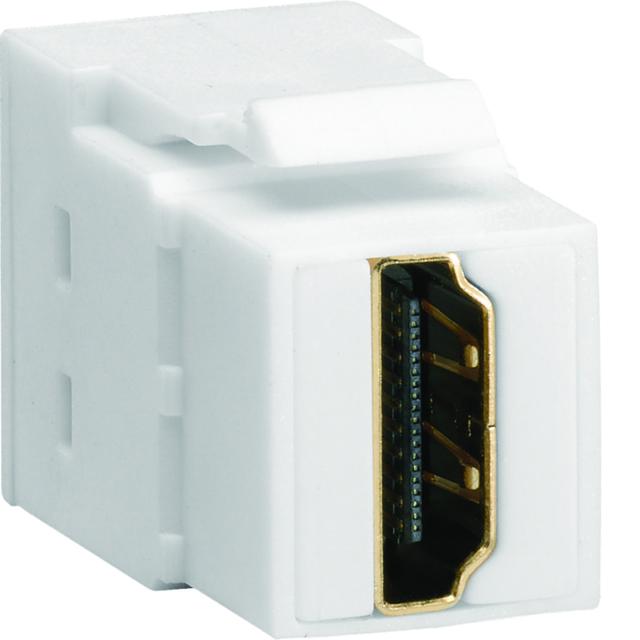 Moduł KEYSTONE gniazdo HDMI, przelotowe, wtyk prosty 180°, biały VZ20HS HAGER