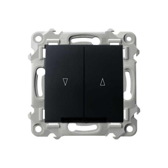 SZAFIR Łącznik żaluzjowy, zwierny z podświetleniem niebieskim - kolor czarny metalik