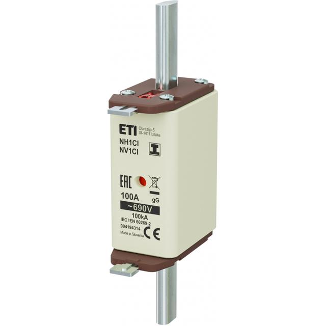 Wkładka topikowa NH zwłoczna KOMBI Zaczepy izolowane NH1C/I gG 100A 690V 004194314 ETI