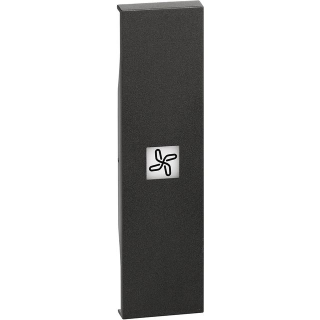 LIVING NOW - KLAWISZ Z OKIENKIEM PODŚWIETLENIA  WENTYLACJA  - 1 MODUŁ - CZERŃ, Bticino