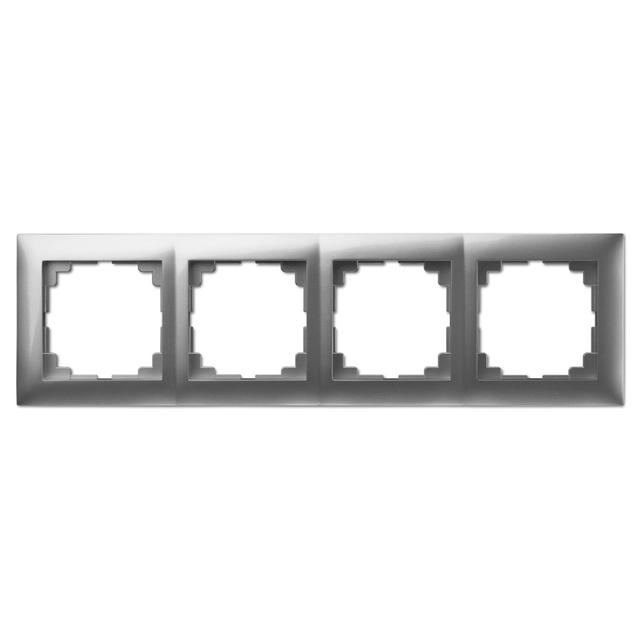 Ramka SENTIA 4x srebro połysk  IP 20