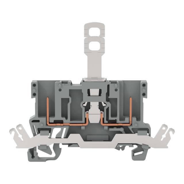 X-COM złączka bazowa 2-pinowa rozłączalna z szyną ekranową szara
